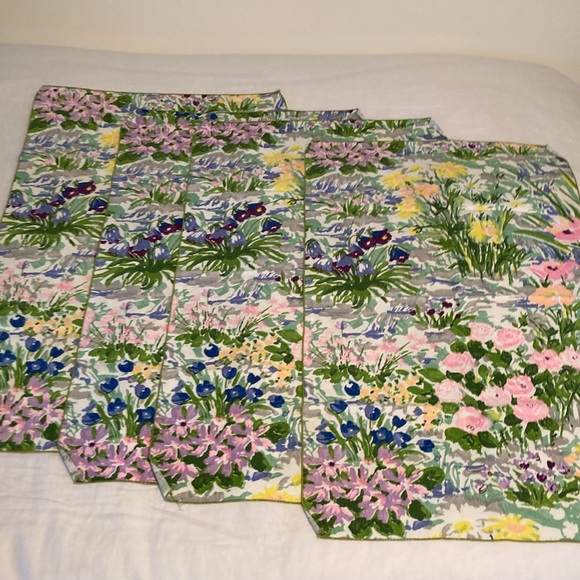 Set of four guests towels spring floral retro vintage - Picture 9 of 14